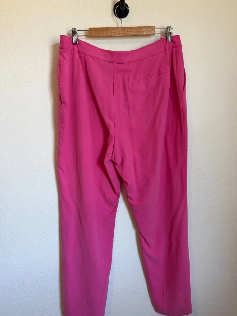 Lauren Ralph Lauren 100% Silk Hot Pink Wide Leg Trousers Size 16